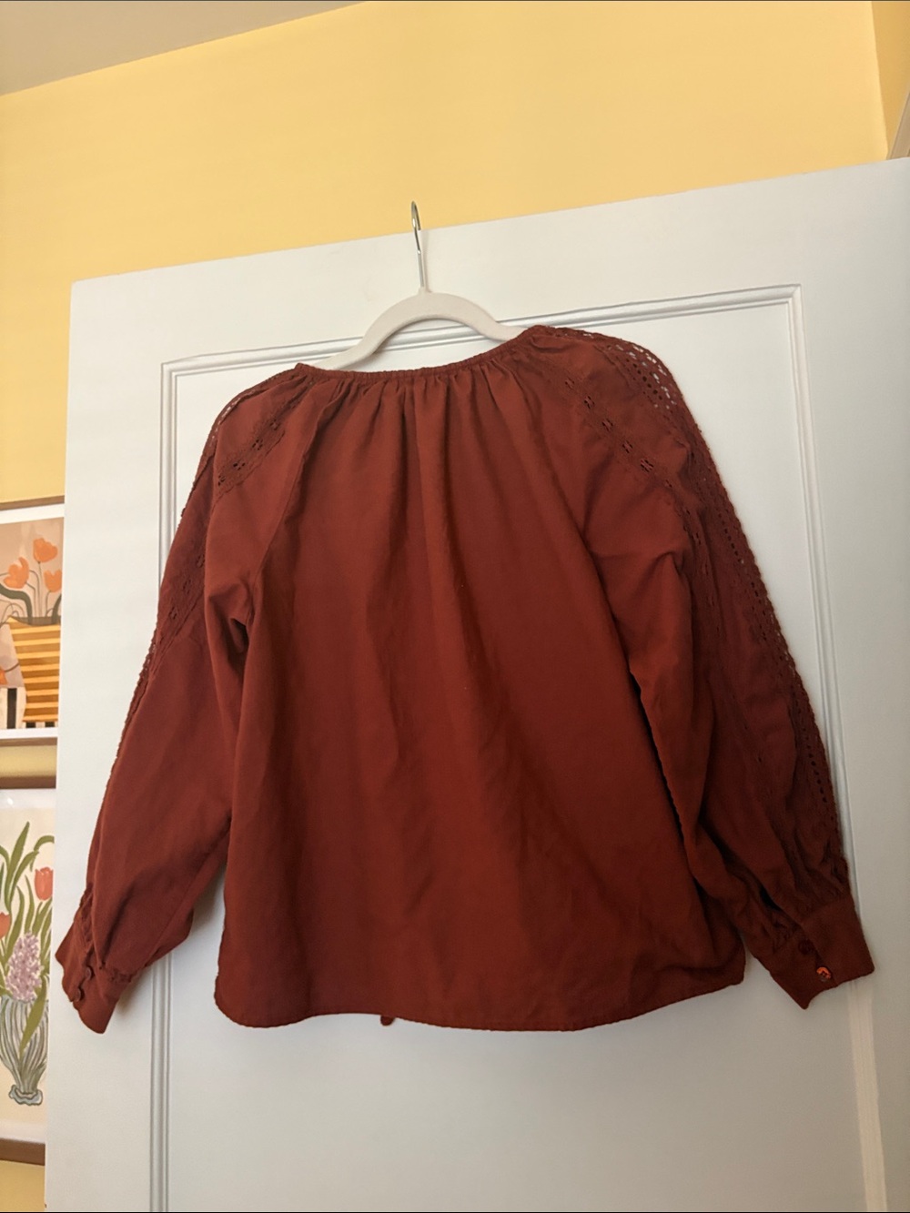 Sézane Moana Blouse Ecru Terracotta Size 40 / US 8 - Picture 4 of 4